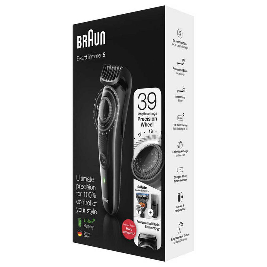 Braun Beard Trimmer BT5242 Precision Dial 39 Lengths Cordless Gillette Razor