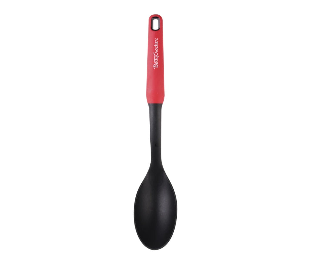 Betty Crocker Nylon Kitchen Spoon 34.5 cm – Black and Red