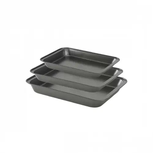 Betty Crocker Roasting Pan Set 3 Pcs 28.5/31.5/34.5 cm – Grey