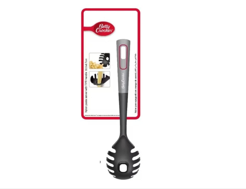 Betty Crocker Nylon Pasta Server 33.5 cm – Black and Grey
