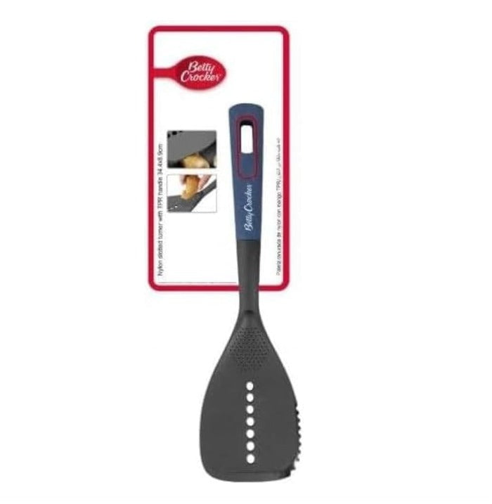 Betty Crocker Nylon Slotted Turner 34.4cm – Black & Grey