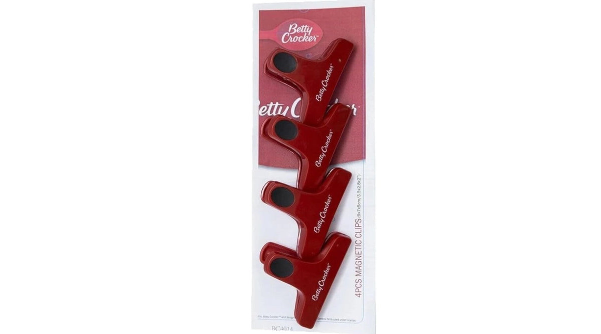 Betty Crocker Kitchen Clips Set of 4 – Red, Magnetic
