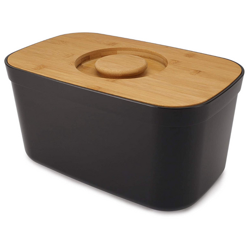 Joseph Joseph Bread Bin with Cutting Board Black