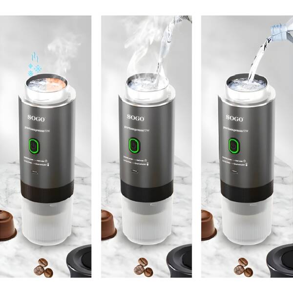 Sogo SS-5622 Portable 4-in-1 Rechargeable Coffee Maker - 20 Bar Pressure - USB-C