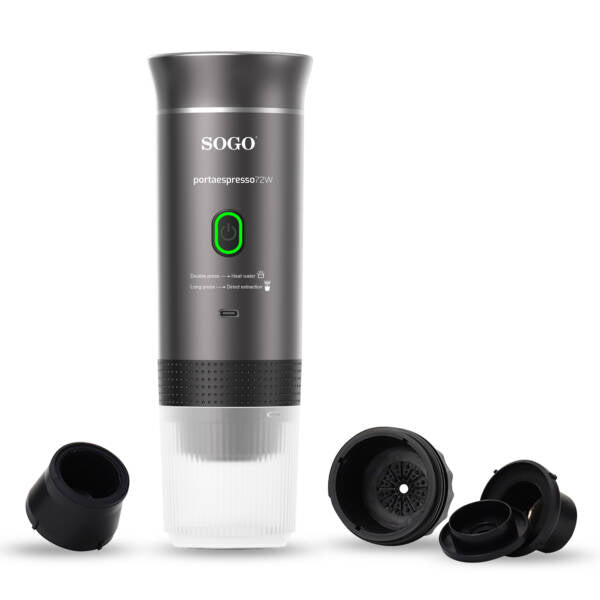 Sogo SS-5622 Portable 4-in-1 Rechargeable Coffee Maker - 20 Bar Pressure - USB-C