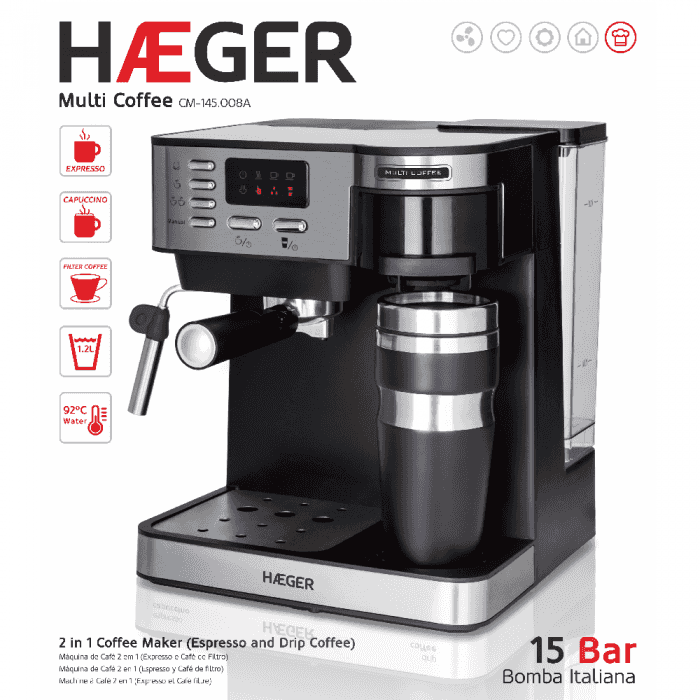 HÆGER Espresso Coffee Machine and Drip Coffee Multi Coffee