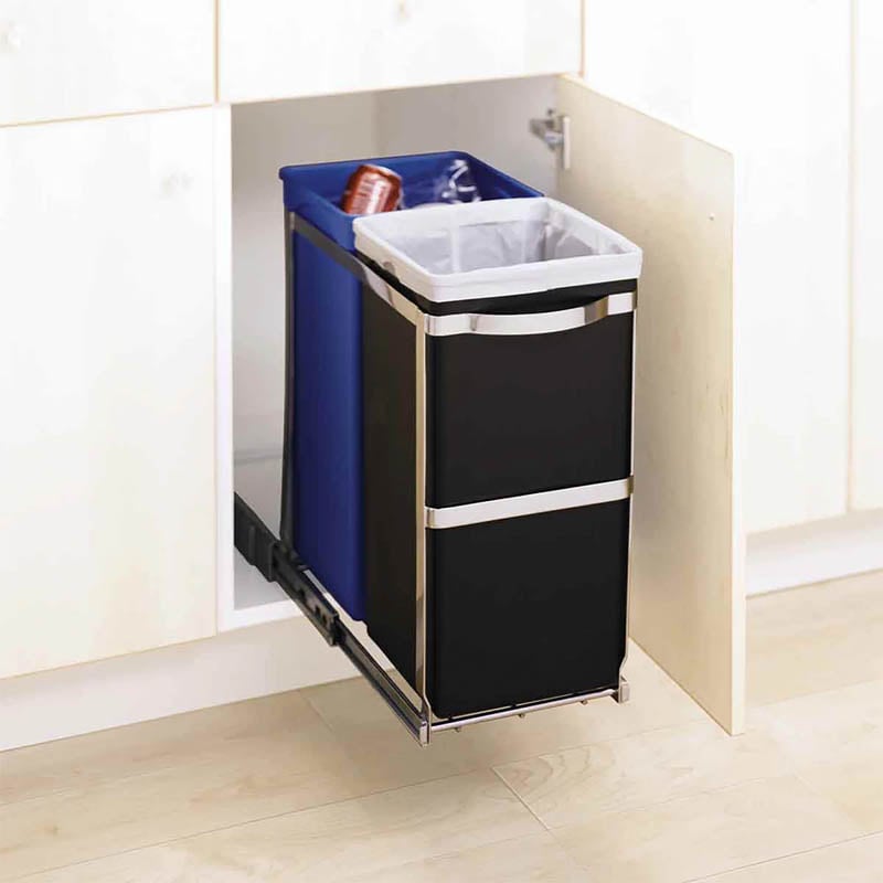SimpleHuman Pull Out Recycler CW1016 35L Dual Compartment Trash Can