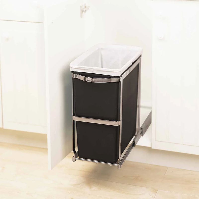 SimpleHuman Pull-Out Bin Polished Steel with Plastic Bucket 30L