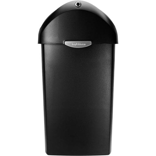SimpleHuman Swing Lid Bin CW1336 40L Black Plastic Mid Capacity Trash Can