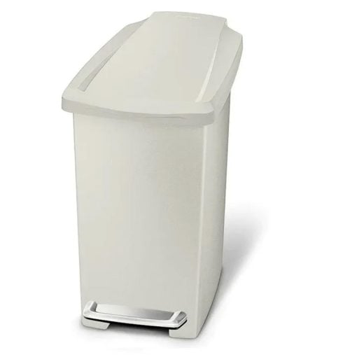 simplehuman CW1383 Slim Pedal Bin, 10L Stone Plastic