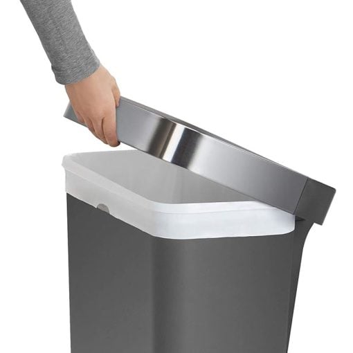 SimpleHuman CW1386CB Rectangular Pedal Bin Plastic Grey 45L