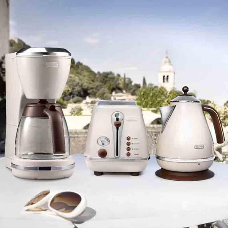 DeLonghi Icona Vintage Coffee Maker ICMOV210BG 1.25L 1000W Glass Carafe