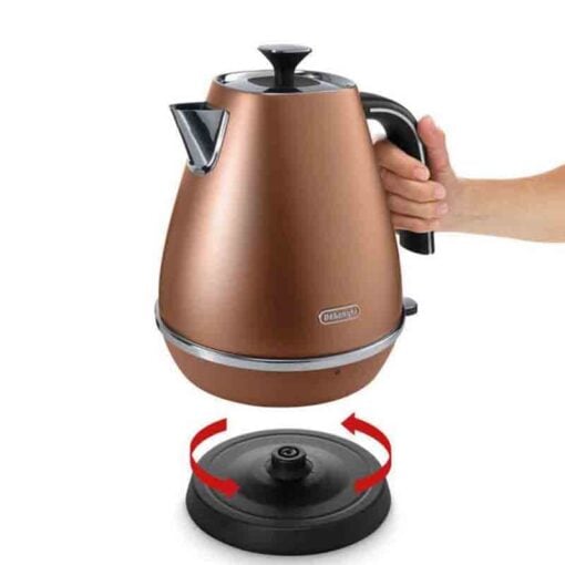 De'Longhi Distinta Moments Kettle 1.7L Cordless 3-Level Safety Matte Copper