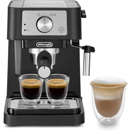 DeLonghi Stilosa Espresso Machine 15 Bar 1100W 1L Manual Frother EC260.BK
