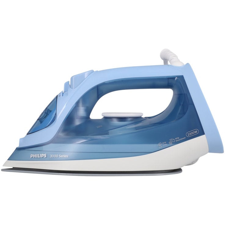 Philips* Steam Iron Ceramic Soleplate 3000 Series Blue 2400W