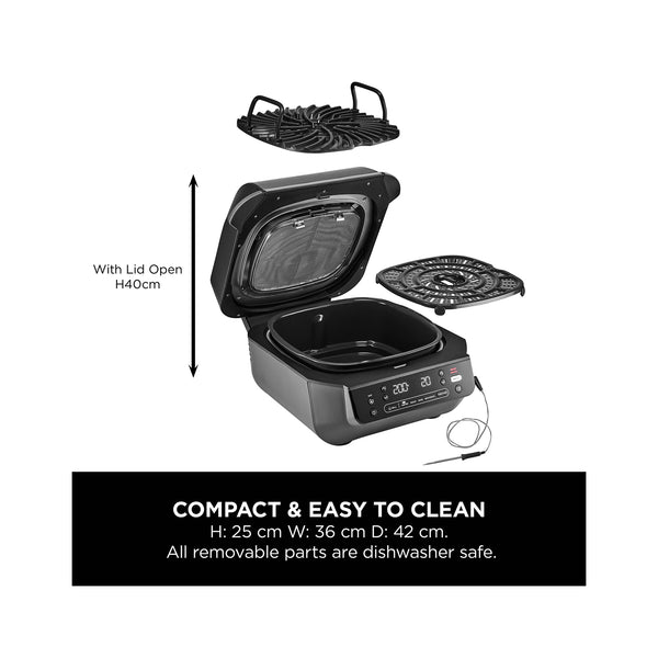 Ninja Foodi Smart 5-in-1 Grill and Air Fryer with Digital Probe 5.7L