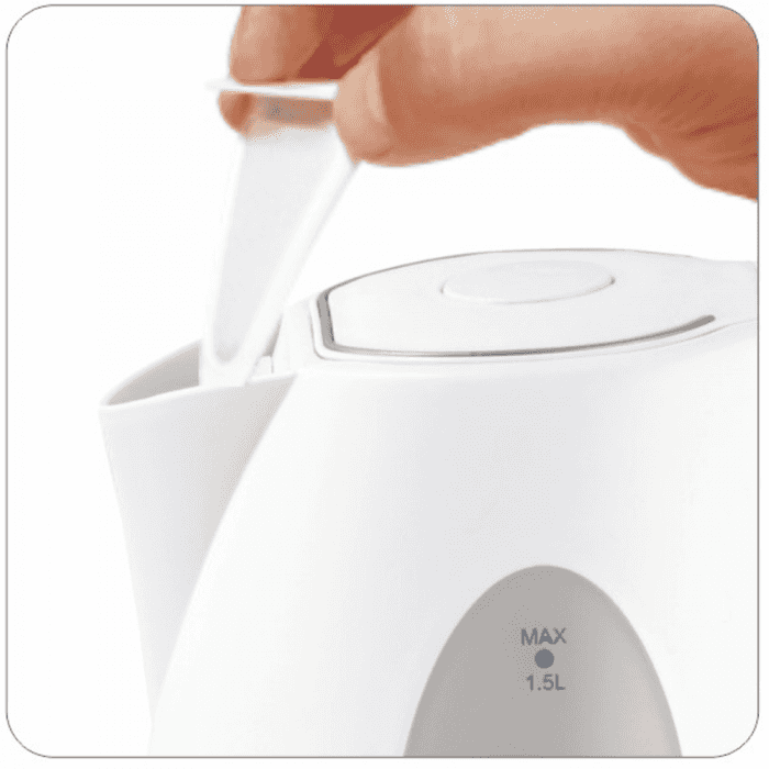 Haeger Stainless Steel Kettle 2200W Cordless 360 Rotating Base Flip-Lid