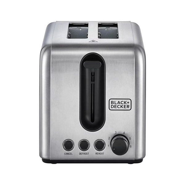 BLACK+DECKER Toaster 1050W 2 Slice Stainless Steel Adjustable Browning Bin