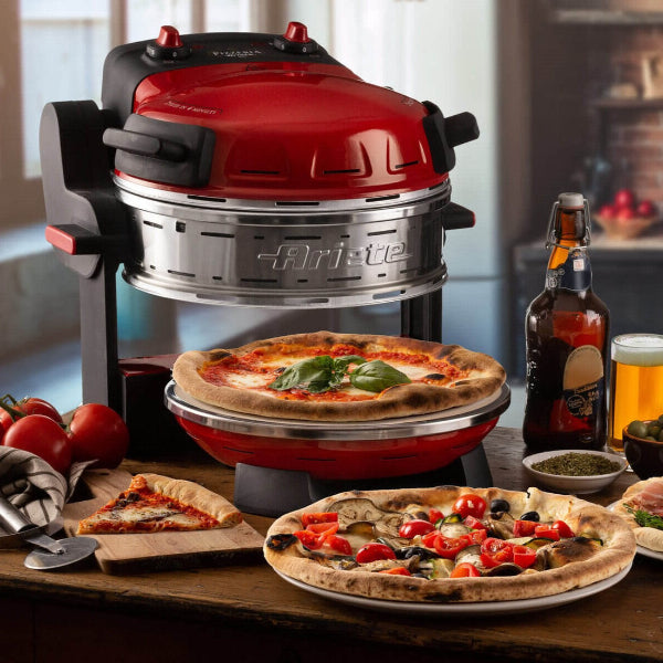 Ariete Double Pizza Oven 2300W Dual Deck Electric Manakish Maker Stone Black