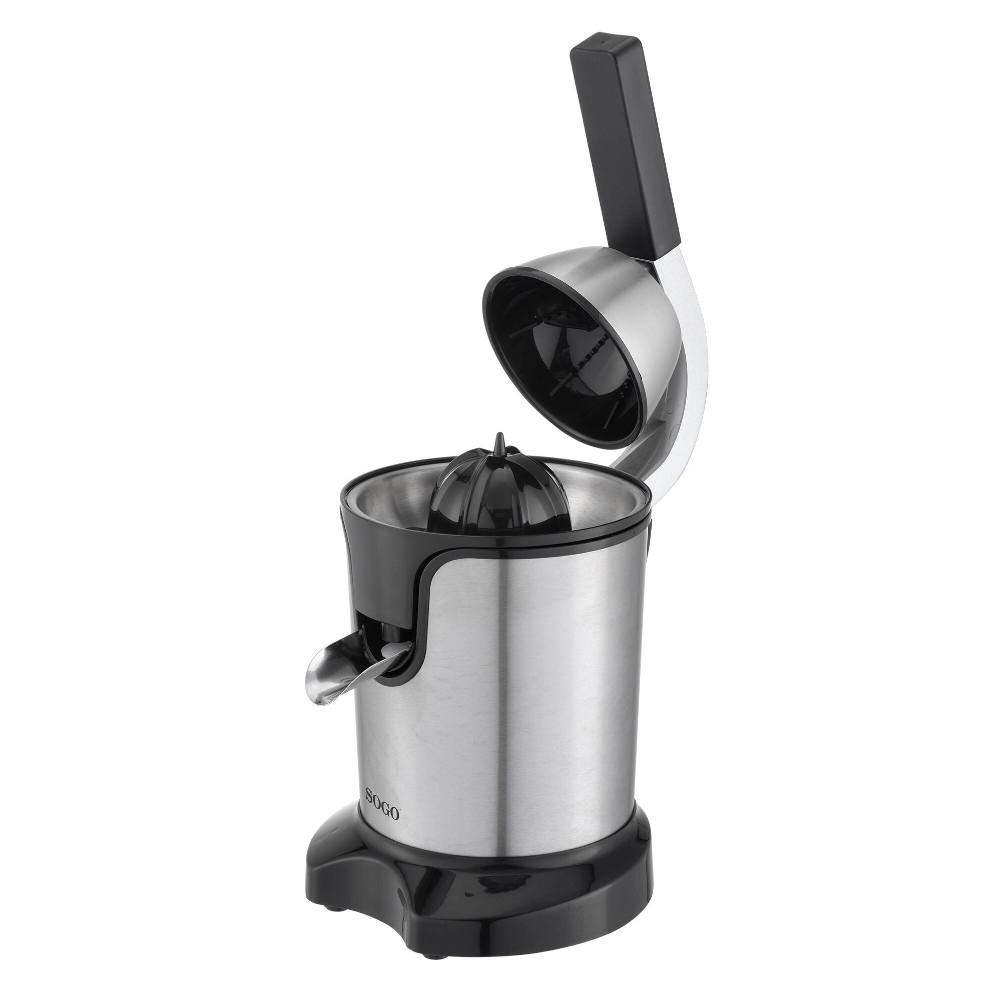 Sogo SS-5195 Professional Citrus Juicer - High Power 600W - Stainless Steel with Press Handle