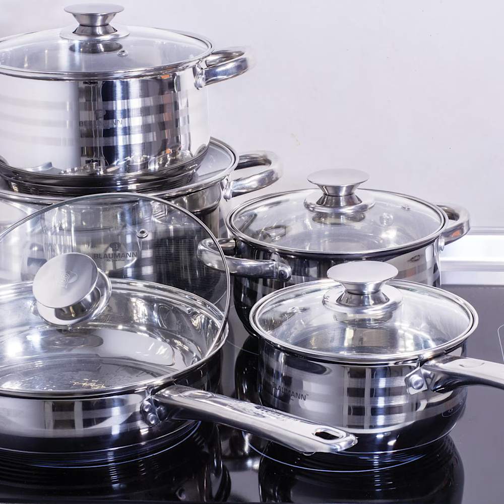 Berlinger Haus 10pc Cookware Set Gourmet Line 5-Layer Induction Bottom Inox