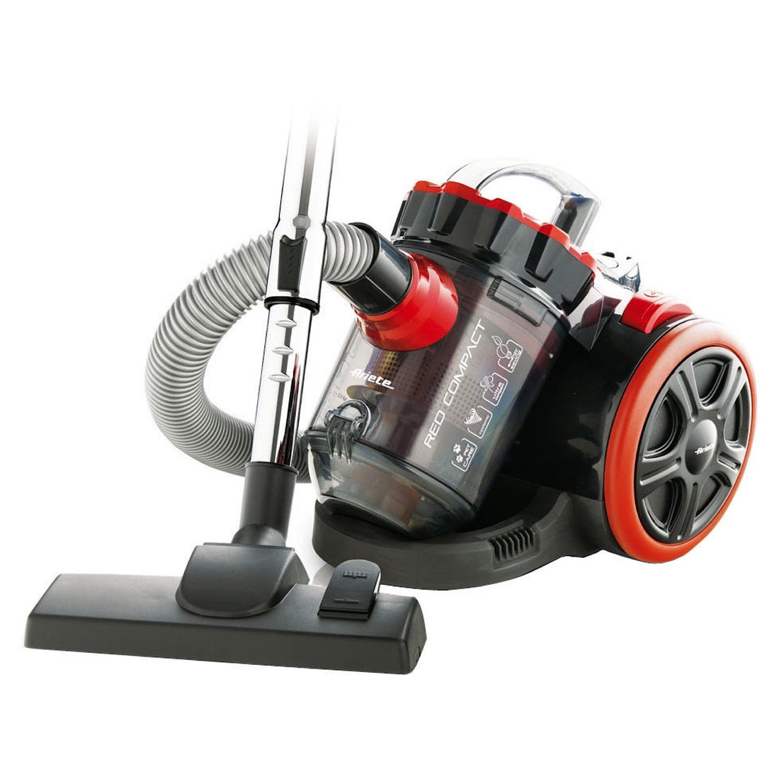 Ariete Bagless Vacuum Cleaner – 1600W, Red/Grey