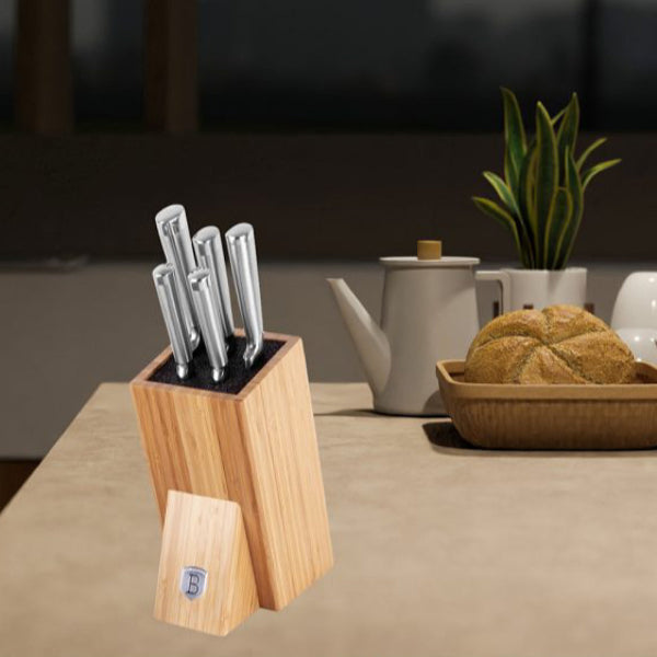 Berlinger Haus 6-Piece Knife Set Bamboo Stand Laser-Cut Stainless Steel