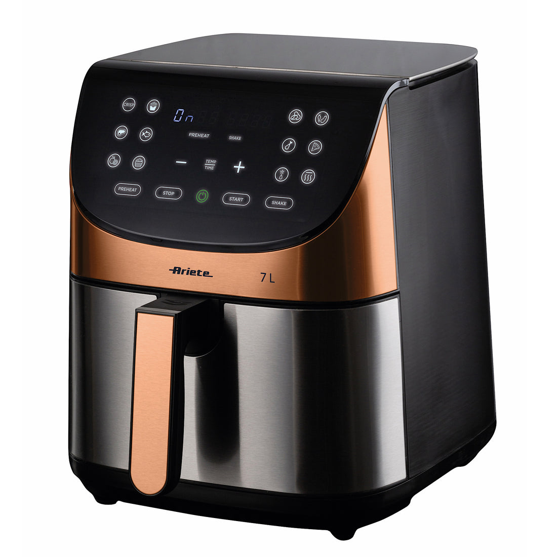 Ariete Digital Air Fryer – 7L, 1800W, Stainless Steel / Pink Gold