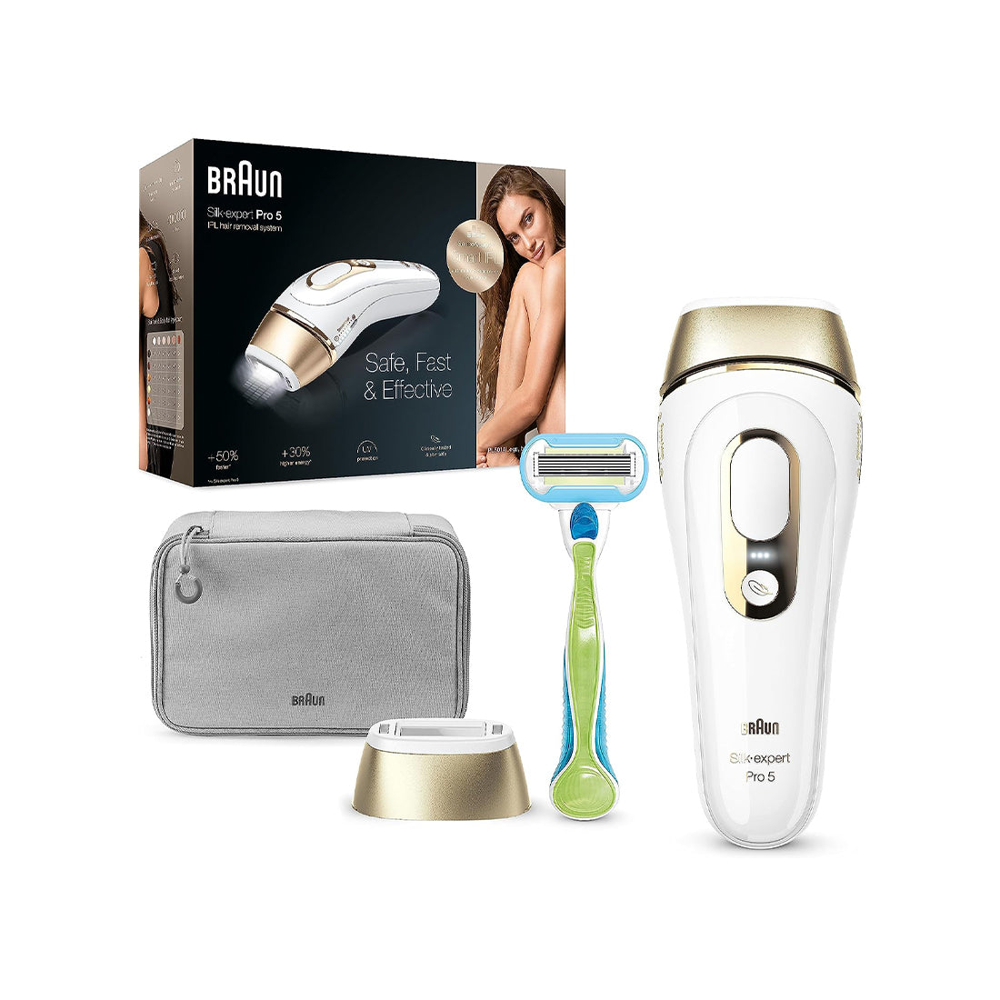 Braun IPL Silk-Expert Pro 5 PL5014 Hair Removal SensoAdapt 400k Flashes New