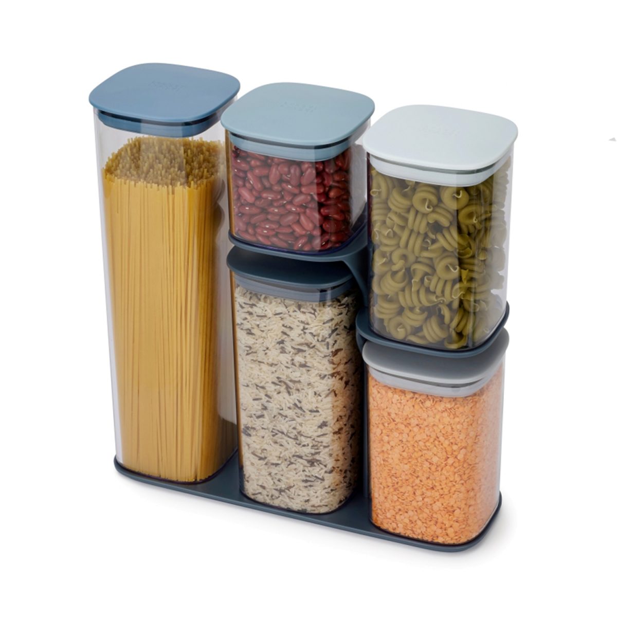 Joseph Joseph Podium Dry Food Storage Container Set With Stand, 5-Piece – Sky