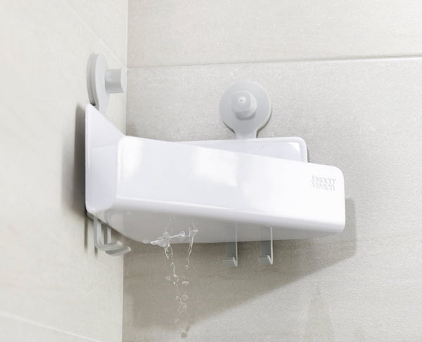 Joseph Joseph Easystore White Corner Shower Shelf With Removable Mirror