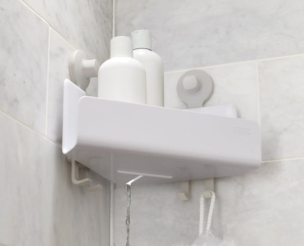 Joseph Joseph Easystore 2-Piece White Corner Shower Shelf Set