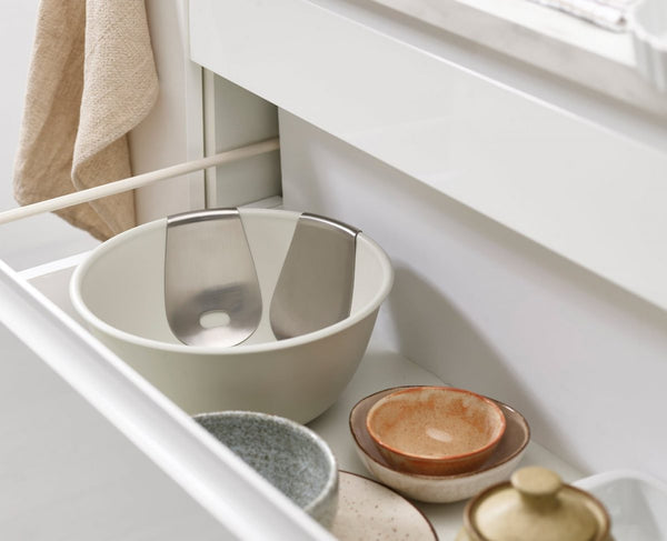 Joseph Joseph Uno™ Salad Bowl & Stainless-Steel Servers Set - Stone - 20155