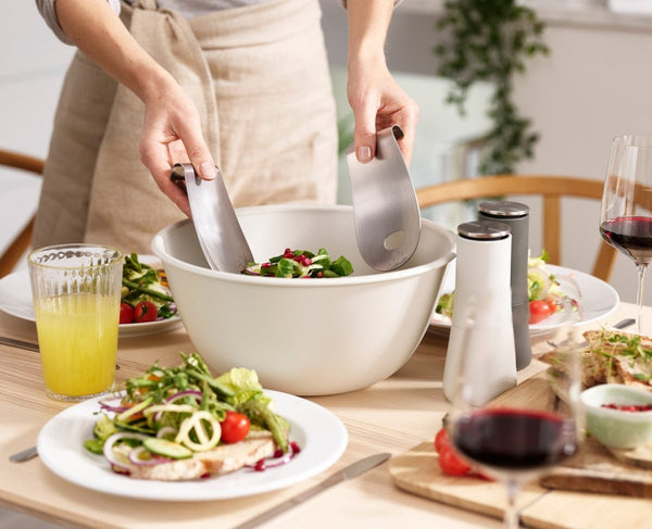 Joseph Joseph Uno™ Salad Bowl & Stainless-Steel Servers Set - Stone - 20155