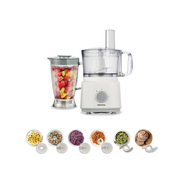 Kenwood Food Processor 750W 2L Bowl 1.8L Blender Slicer Grater Chip Disc White