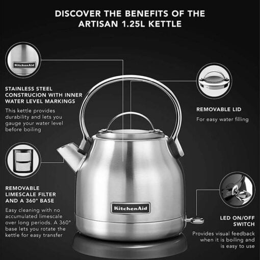 KitchenAid Electric Kettle 1.25L – Stainless Steel