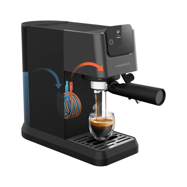 Grundig Delisia Espresso Machine 15-Bar Pump Milk Frother Stainless Steel