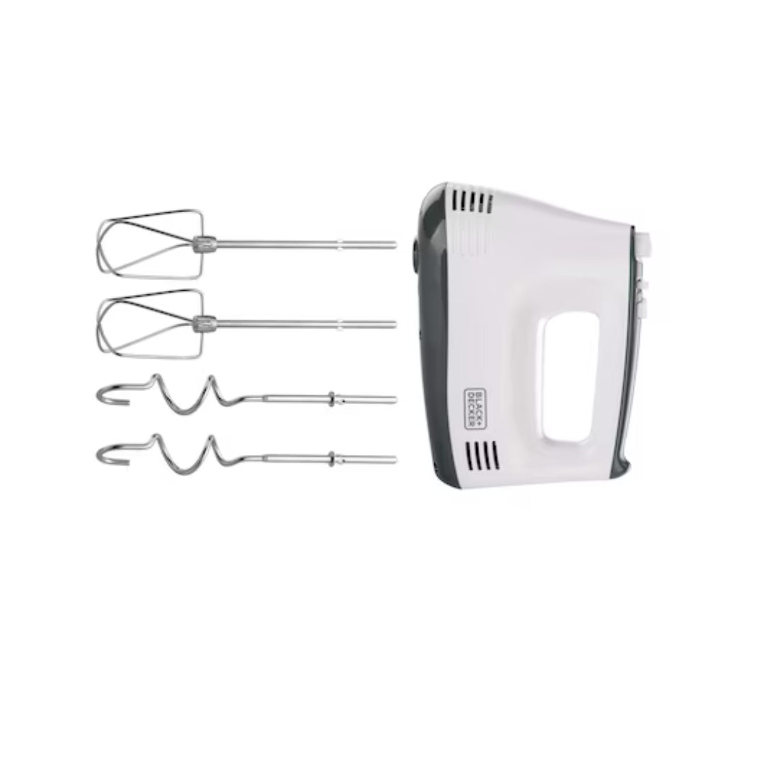 Black+Decker Hand Mixer M350-B5 300W 5 Speed Turbo White