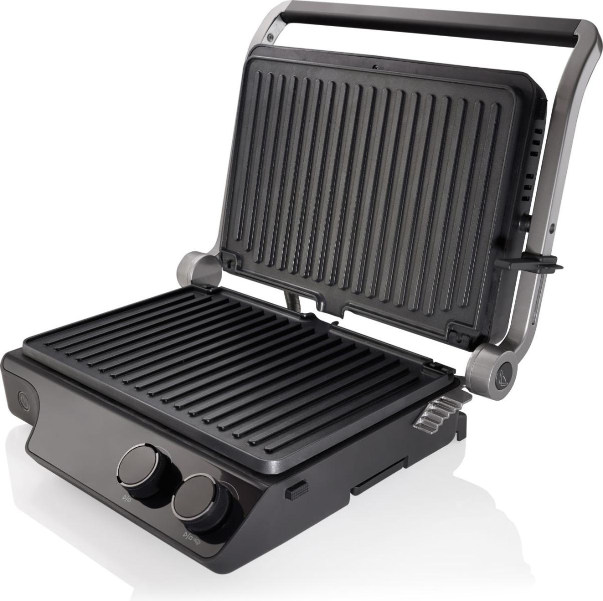 Hisense XXL Contact Grill 2000W Extra Large Ribbed Non-Stick Anthracite Gray