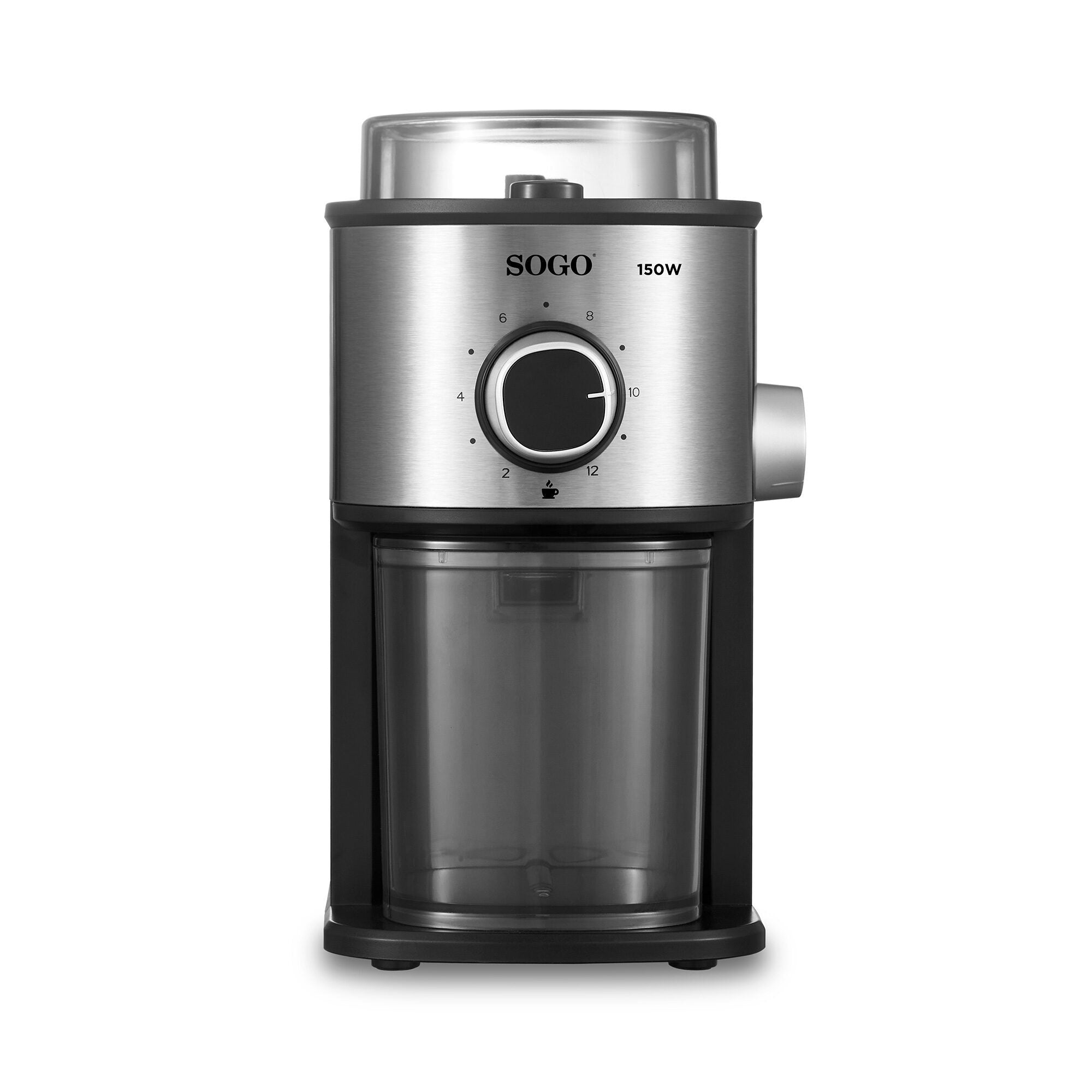 Sogo SS-5236 Professional Burr Coffee Grinder - 150W - 14 Grind Levels - Stainless Steel