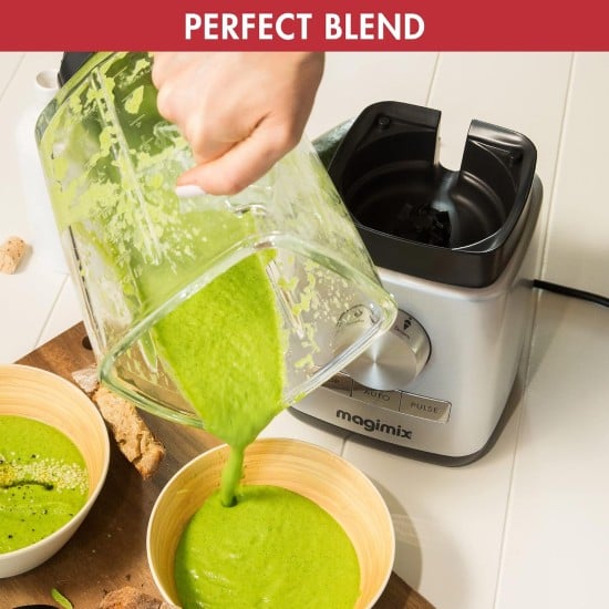 Magimix Power Blender 4 1300W 1.8L Borosilicate Glass Jug Chrome MX800CH