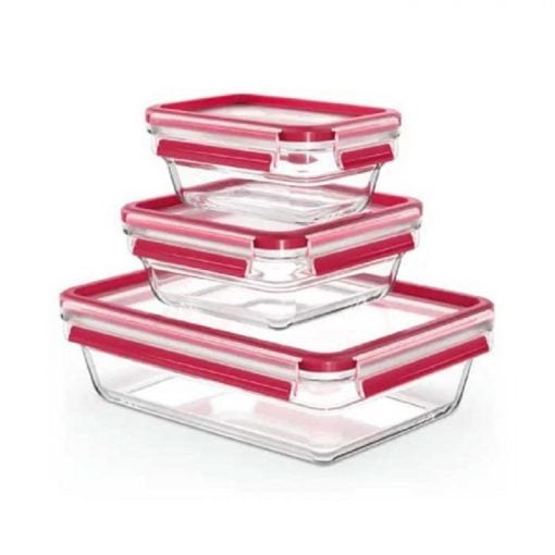 Tefal Masterseal Glass Box 3 Pc Set - 0.45/0.8/2.0L