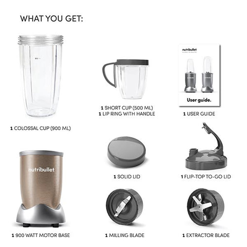 Nutribullet Multi-Function Blender 900W, 10 Pcs, Champagne