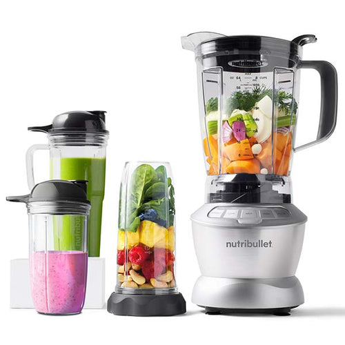 Nutribullet Full-Sized Blender Combo, 1200W, 10 Pieces Set, Silver