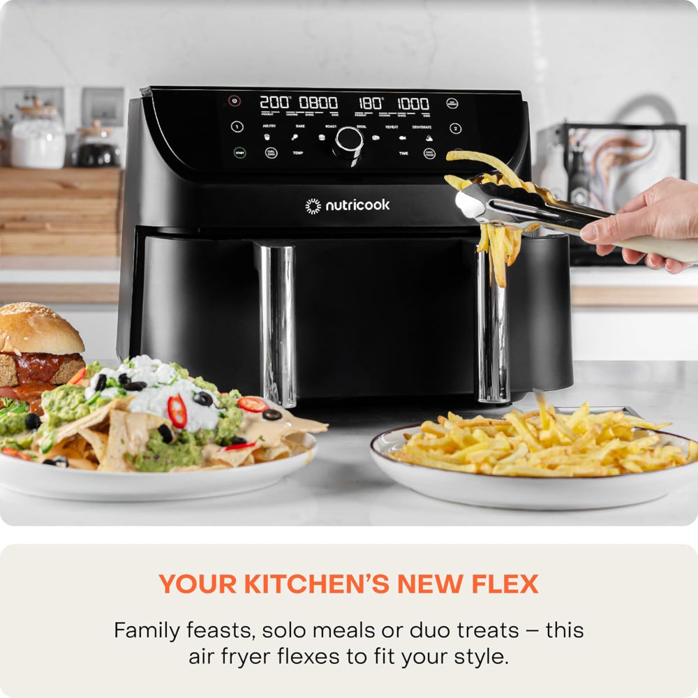 Nutricook Air Fryer NC-AFD285 2400W 8.5L Duo 2 Flexzone Split Dual Oven Box