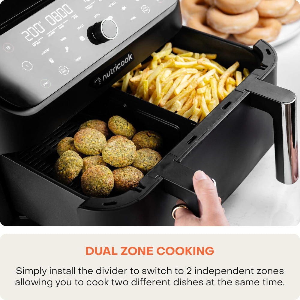 Nutricook Air Fryer NC-AFD285 2400W 8.5L Duo 2 Flexzone Split Dual Oven Box