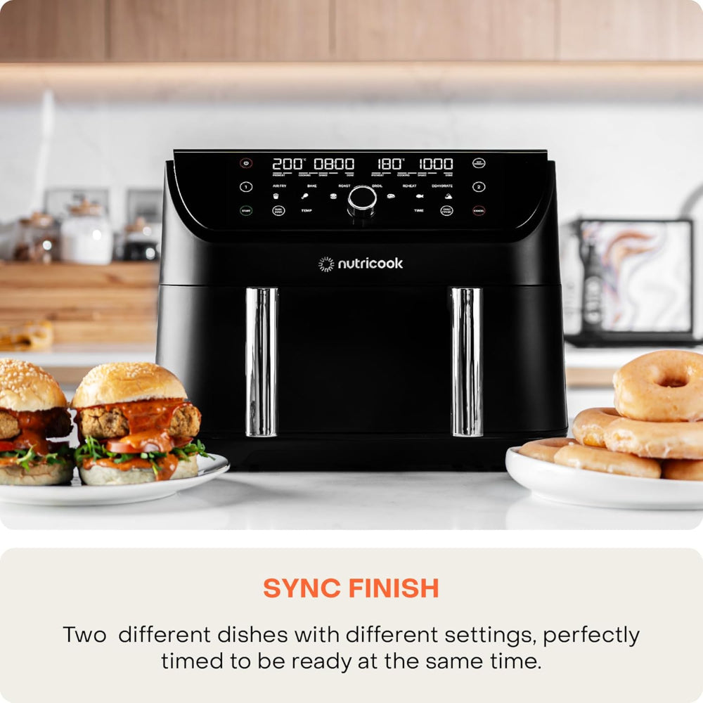 Nutricook Air Fryer NC-AFD285 2400W 8.5L Duo 2 Flexzone Split Dual Oven Box