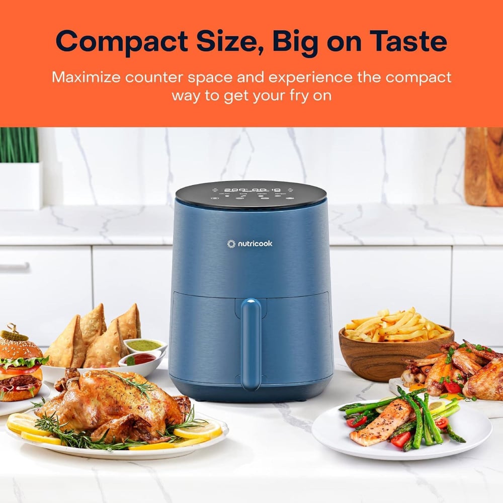 Nutricook Air Fryer Mini 2 NC-AFM033B 1500W 3.3L Blue Digital Cooker Oven Box