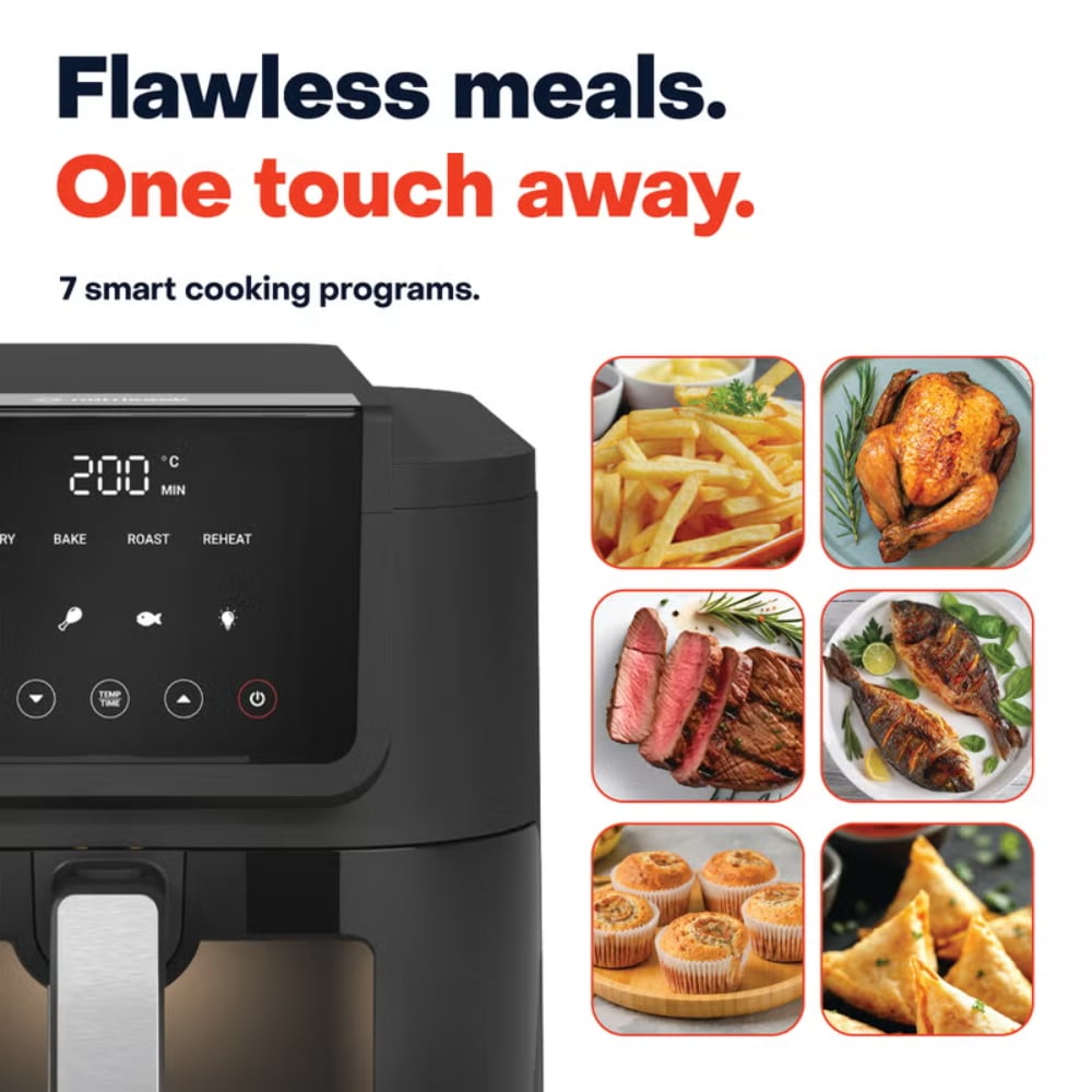 Nutricook Air Fryer Slim NC-AFS100 1500W 5L Vision Ceramic Basket Oven Box