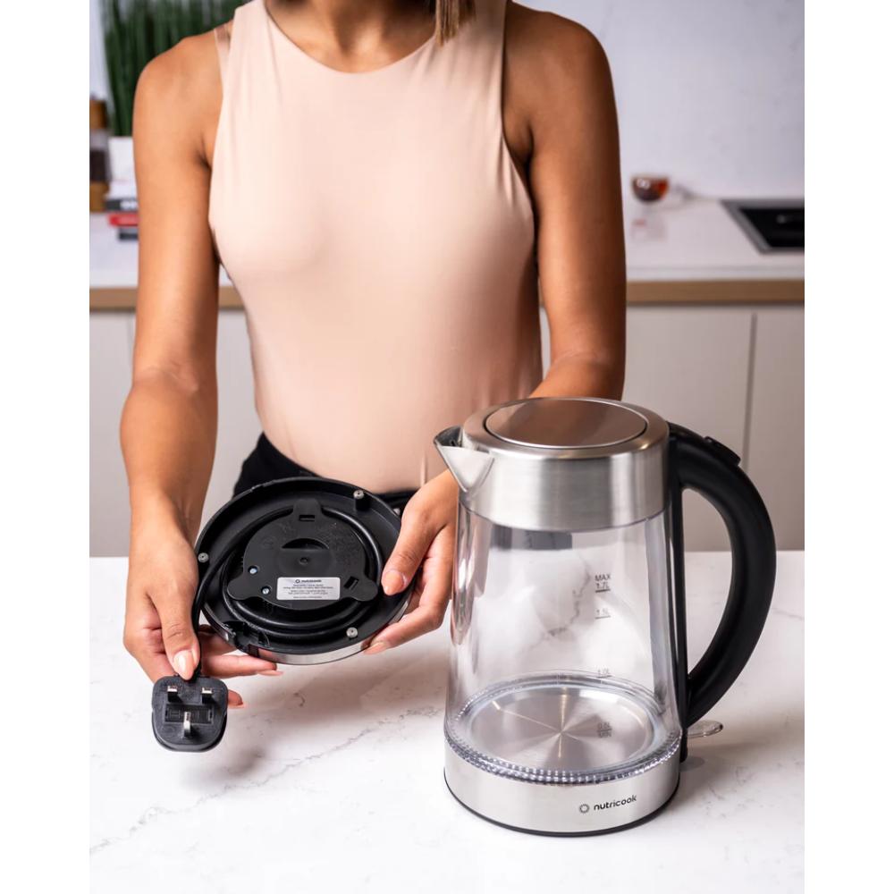 Nutricook Glass Kettle NC-GK100 2200W 1.7L Double Wall Cool Touch Boiler Bin